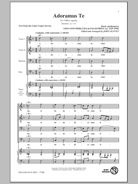 John Leavitt Renaissance Men Sheet Music
