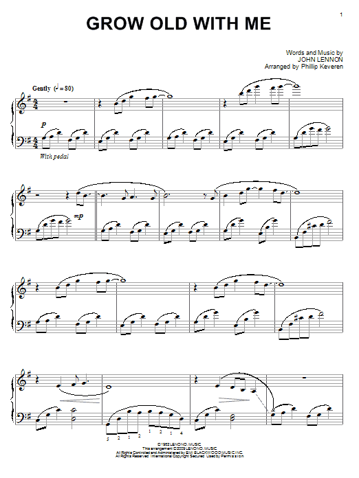 John Lennon Grow Old With Me (arr. Phillip Keveren) Sheet Music