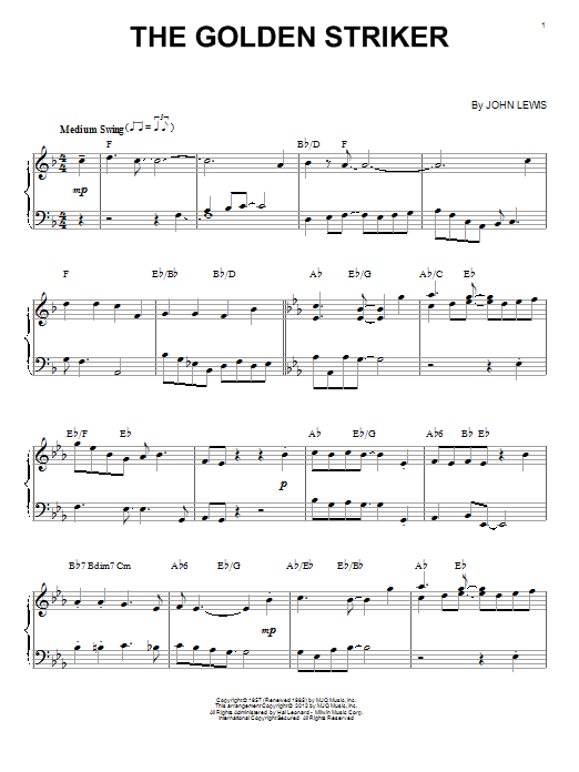 John Lewis The Golden Striker Sheet Music