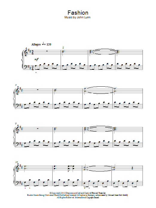 John Lunn Fashion Sheet Music