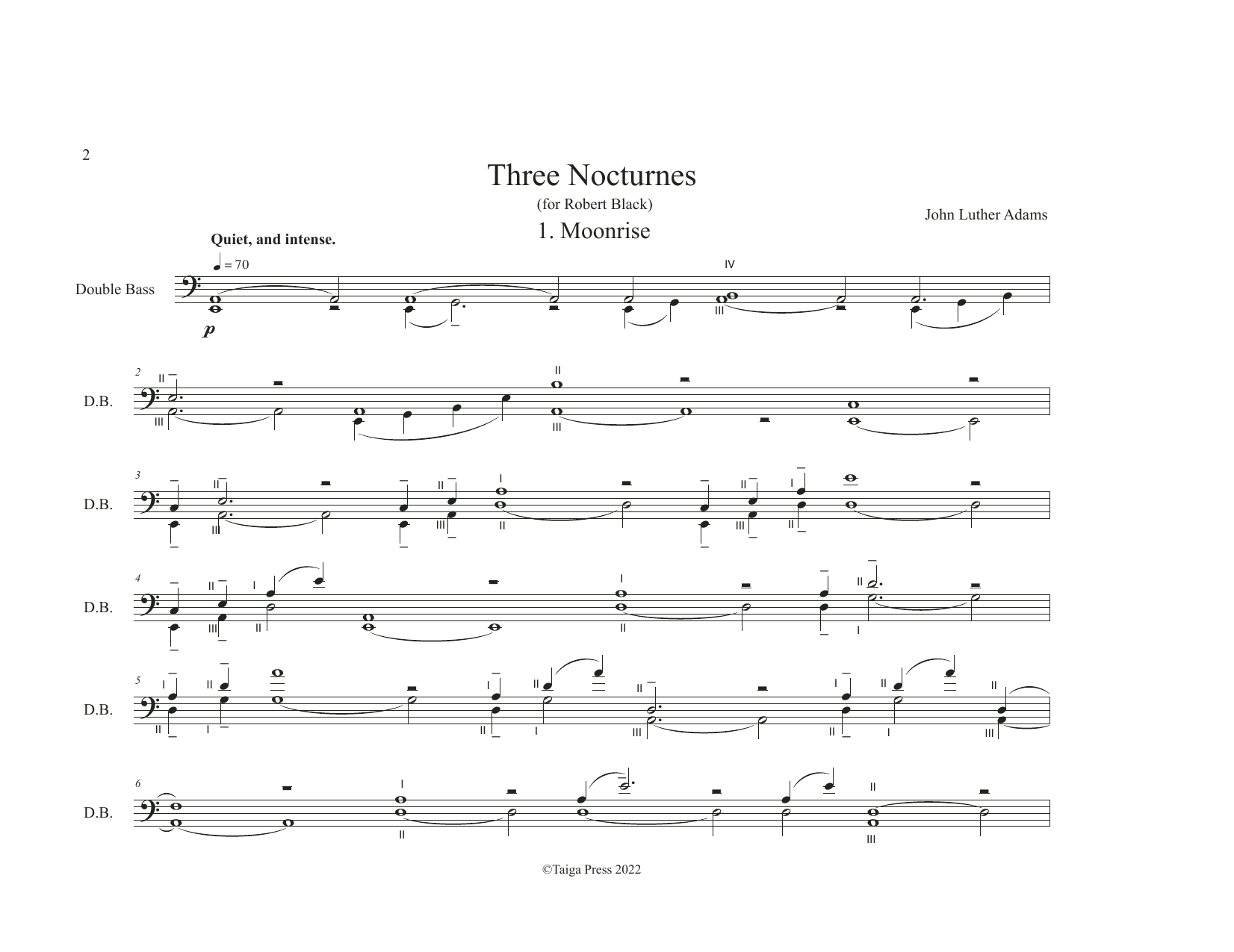 John Luther Adams Three Nocturnes Sheet Music