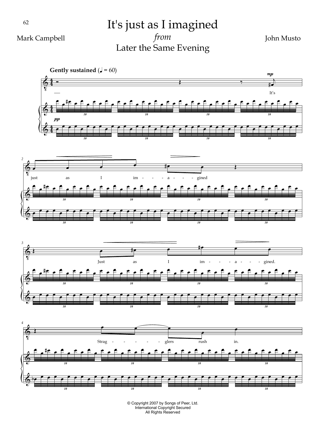 John Musto It's Just As I Imagined Sheet Music