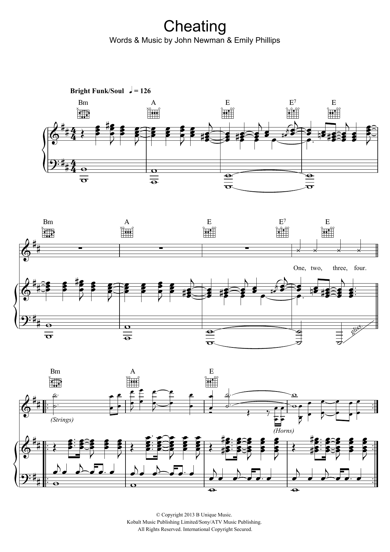 John Newman Cheating Sheet Music