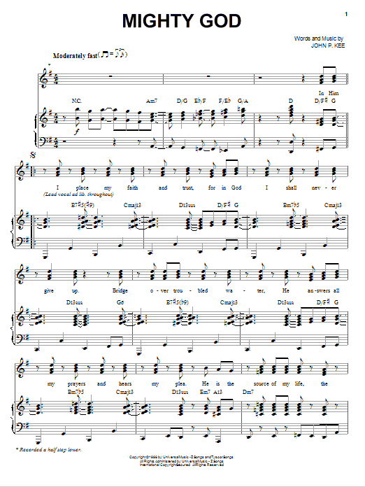 John P. Kee Mighty God Sheet Music