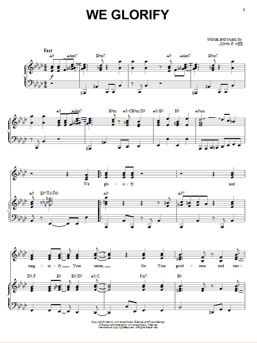 John P. Kee We Glorify Sheet Music
