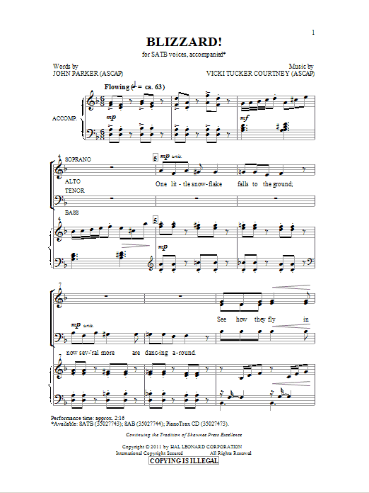 John Parker Blizzard Sheet Music