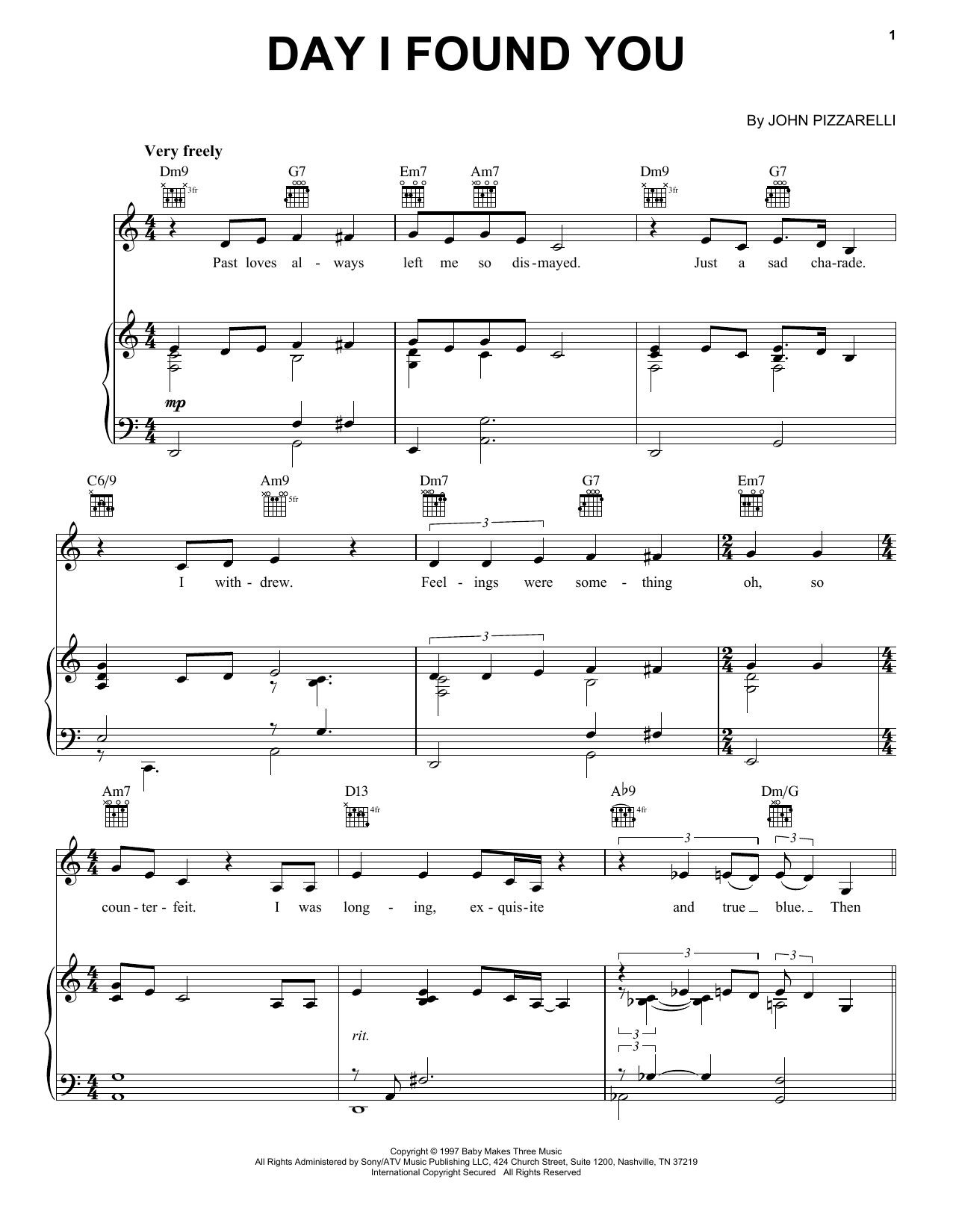 John Pizzarelli Day I Found You Sheet Music