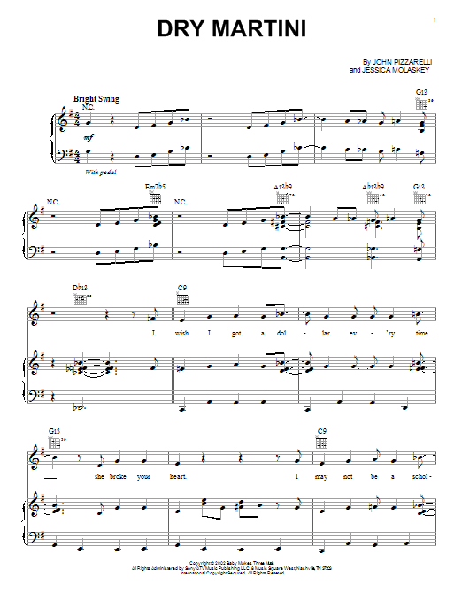 John Pizzarelli Dry Martini Sheet Music