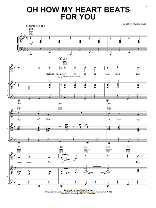 John Pizzarelli Oh How My Heart Beats For You Sheet Music
