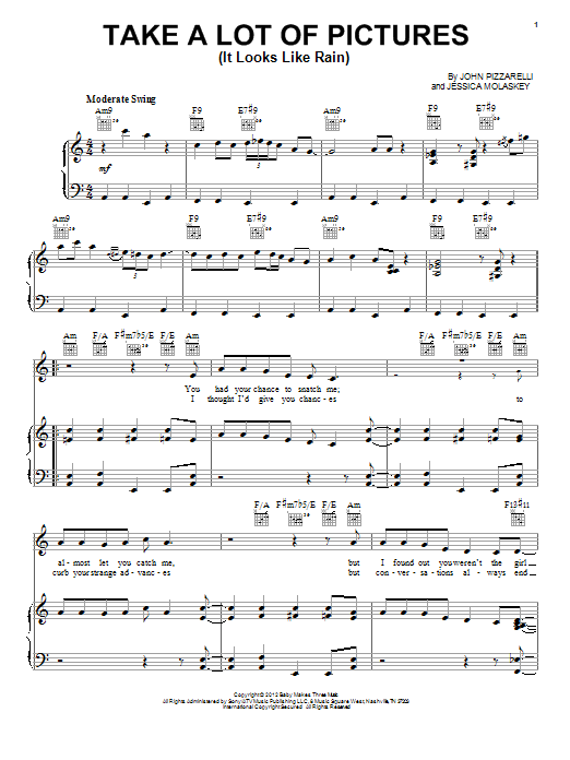 John Pizzarelli Take A Lot Of Pictures (It Looks Like Rain) Sheet Music