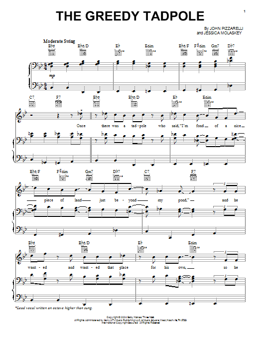 John Pizzarelli The Greedy Tadpole Sheet Music