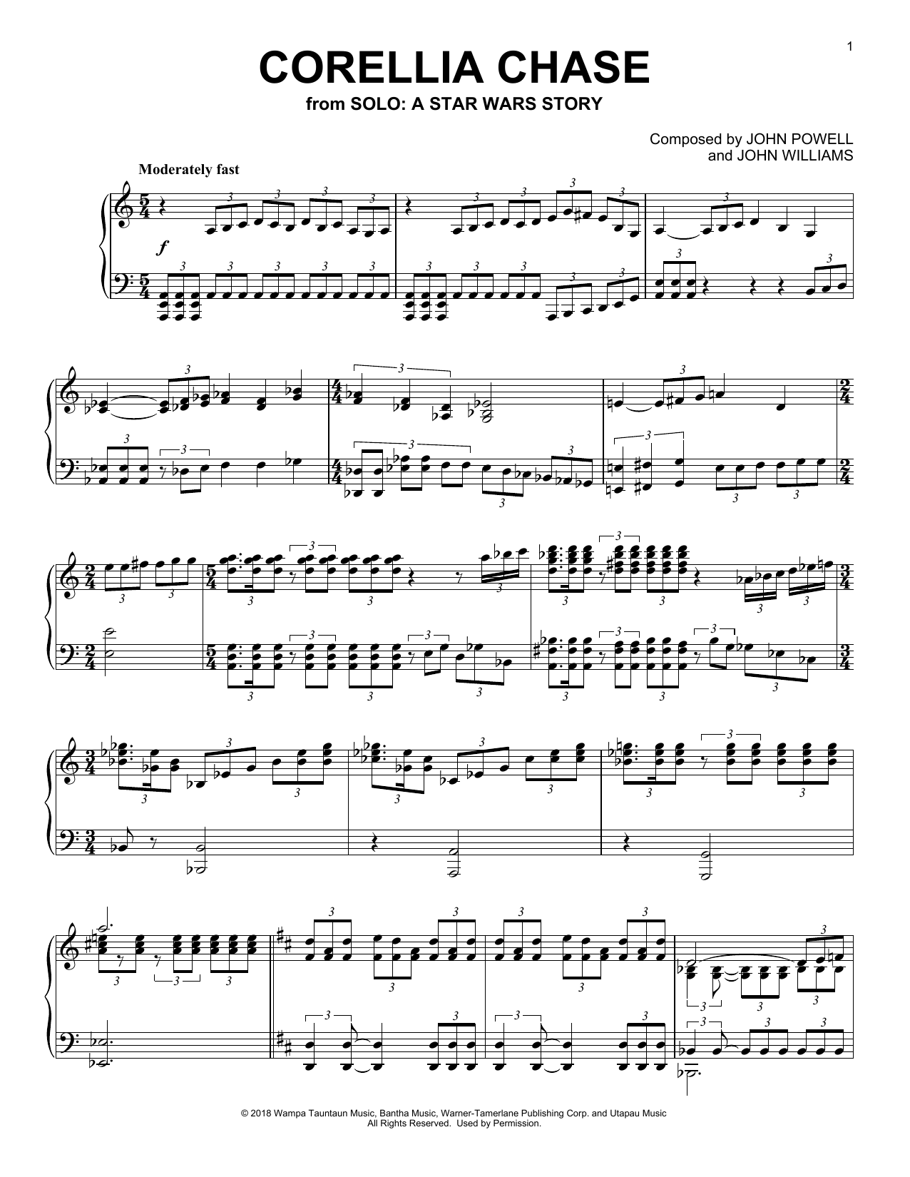 John Powell Corellia Chase (from Solo: A Star Wars Story) Sheet Music