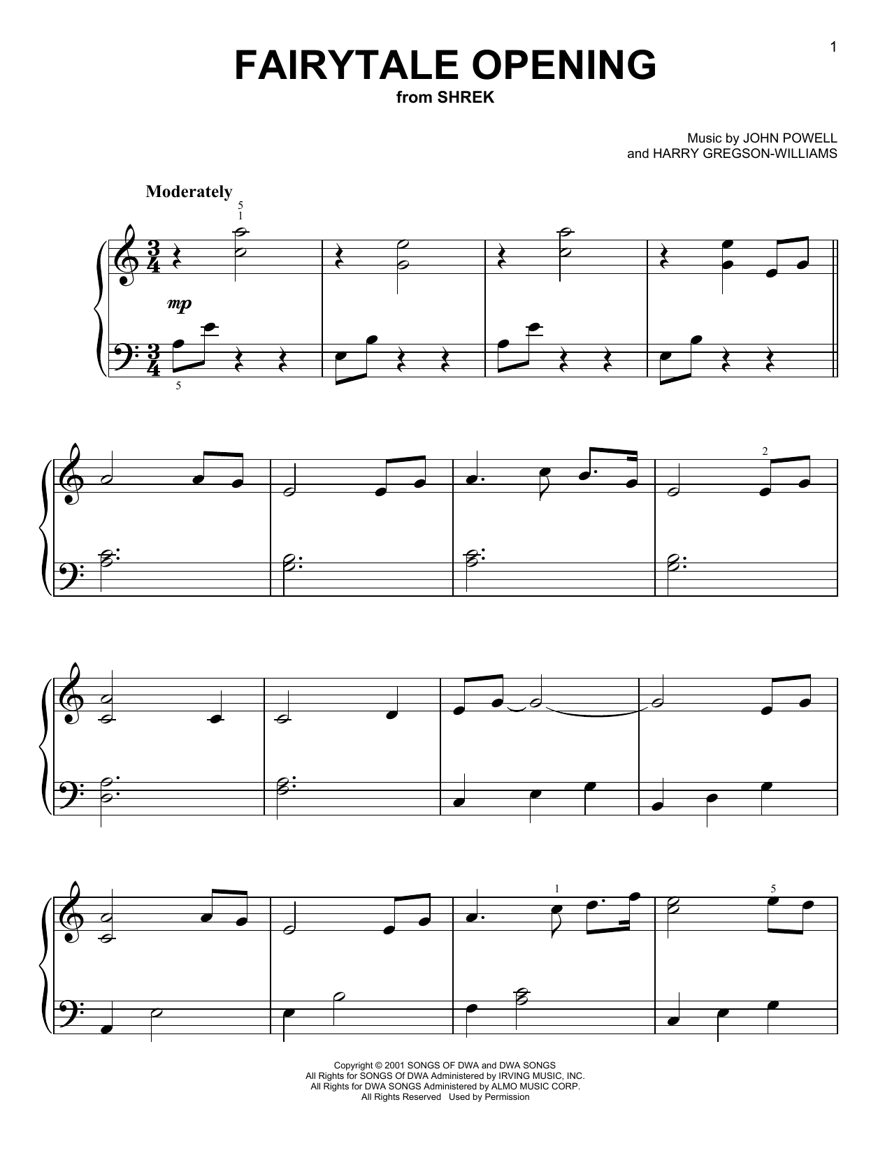John Powell Fairytale Opening Sheet Music