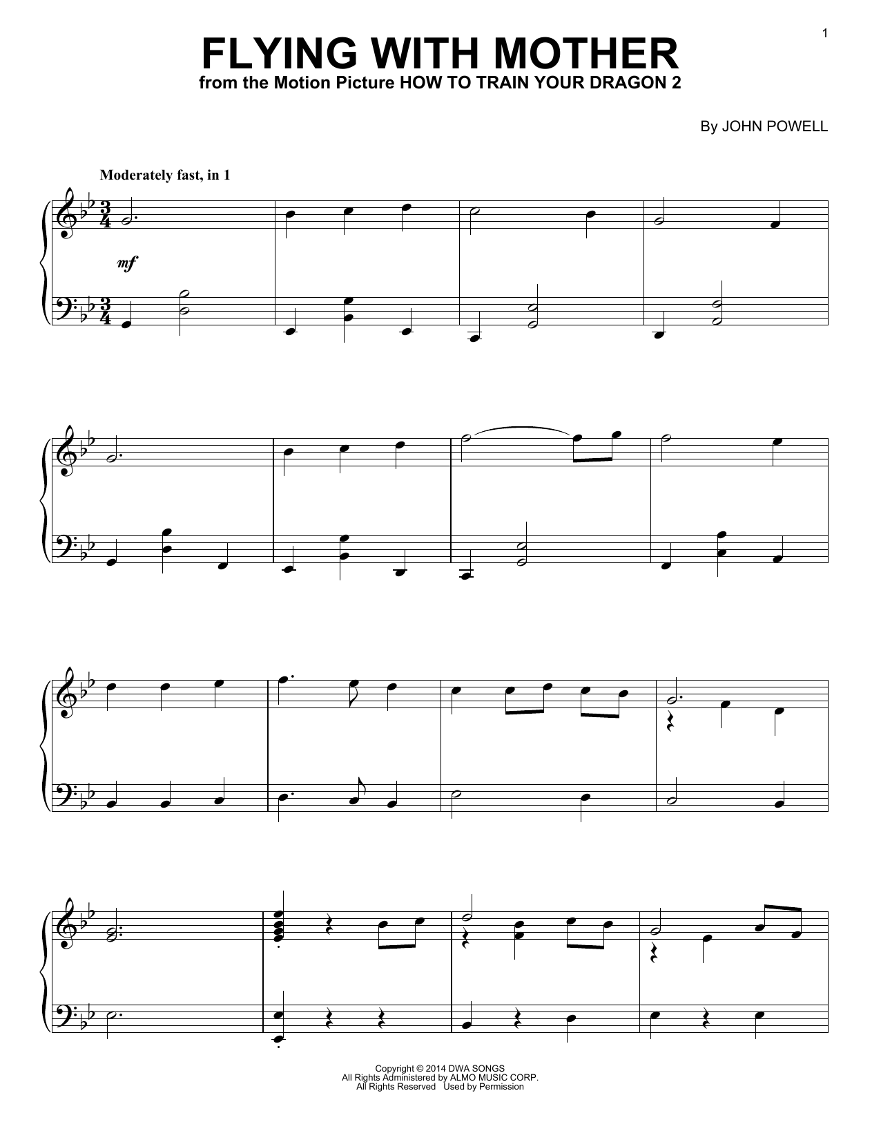 John Powell Flying With Mother (from How to Train Your Dragon 2) Sheet Music