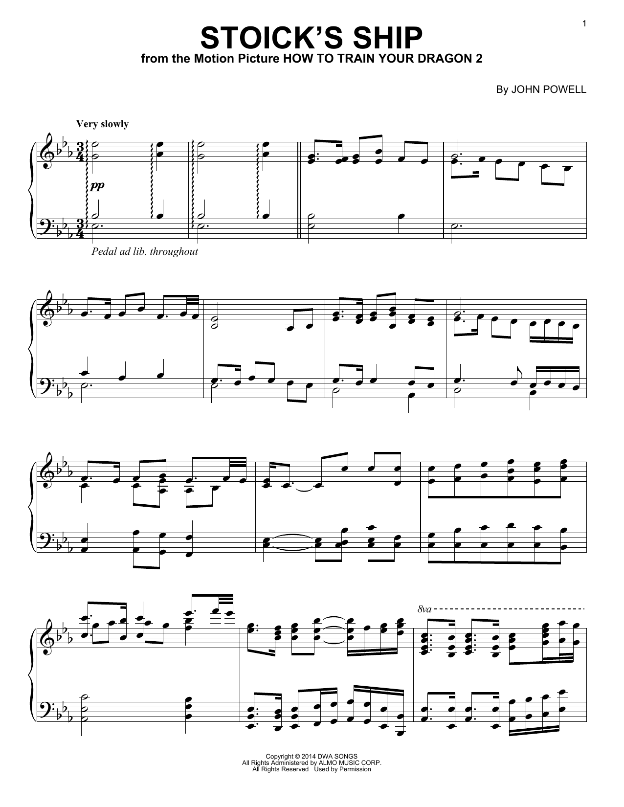 John Powell Stoick's Ship (from How to Train Your Dragon) Sheet Music