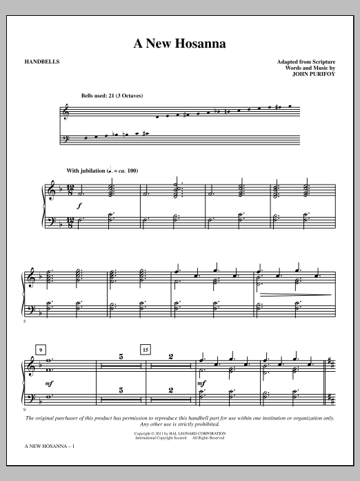 John Purifoy A New Hosanna Sheet Music