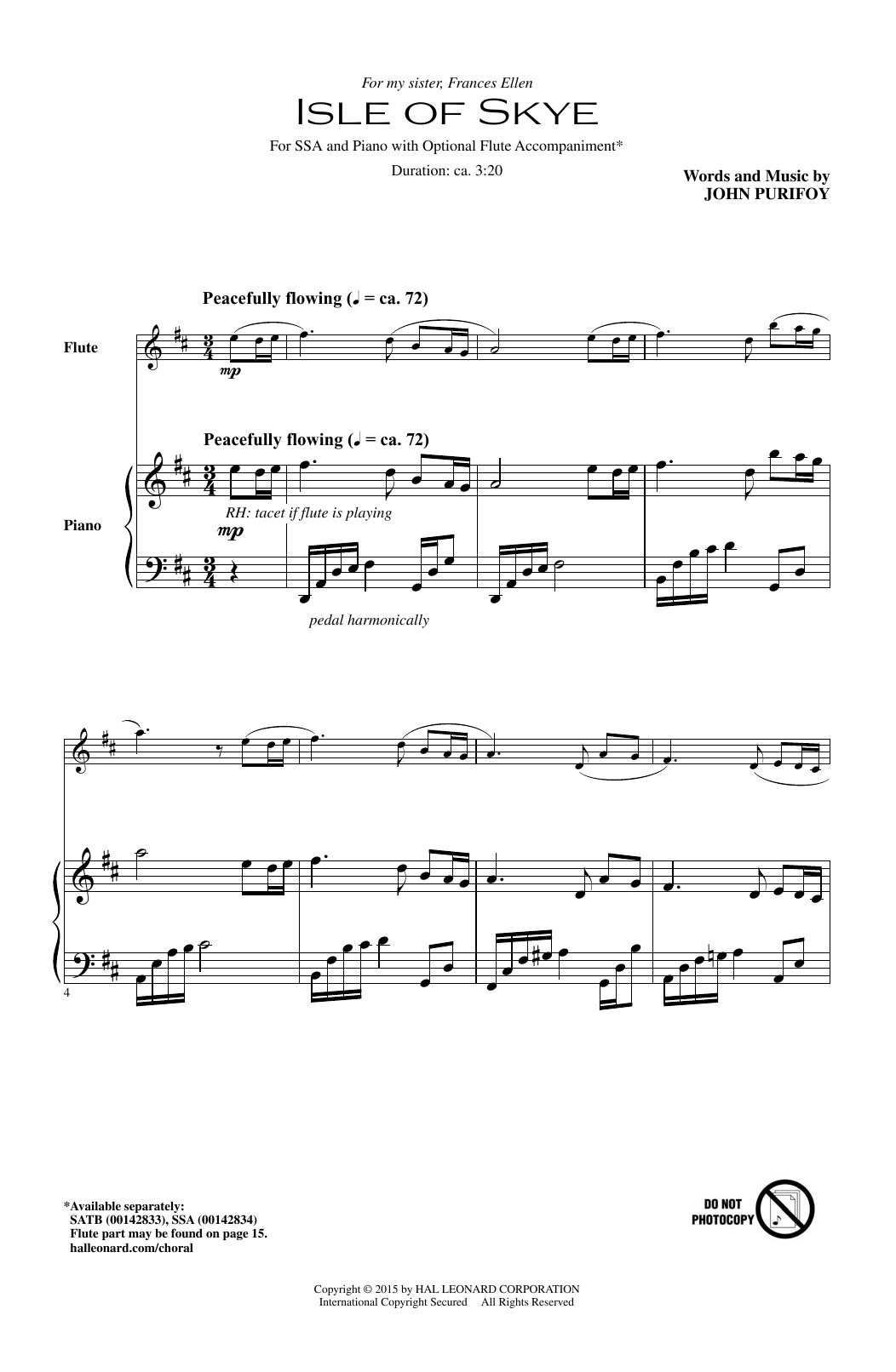John Purifoy Isle Of Skye Sheet Music