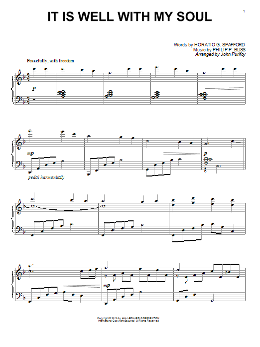 John Purifoy It Is Well With My Soul Sheet Music