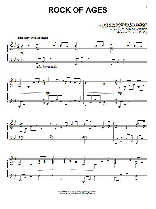 John Purifoy Rock Of Ages Sheet Music