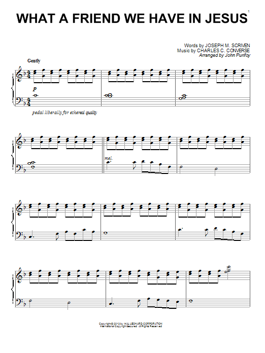 John Purifoy What A Friend We Have In Jesus Sheet Music