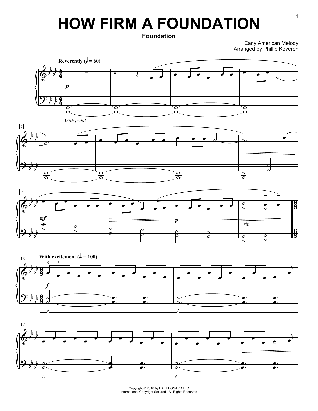 John Rippon How Firm a Foundation (arr. Phillip Keveren) Sheet Music