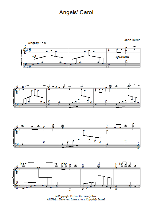 John Rutter Angels' Carol Sheet Music