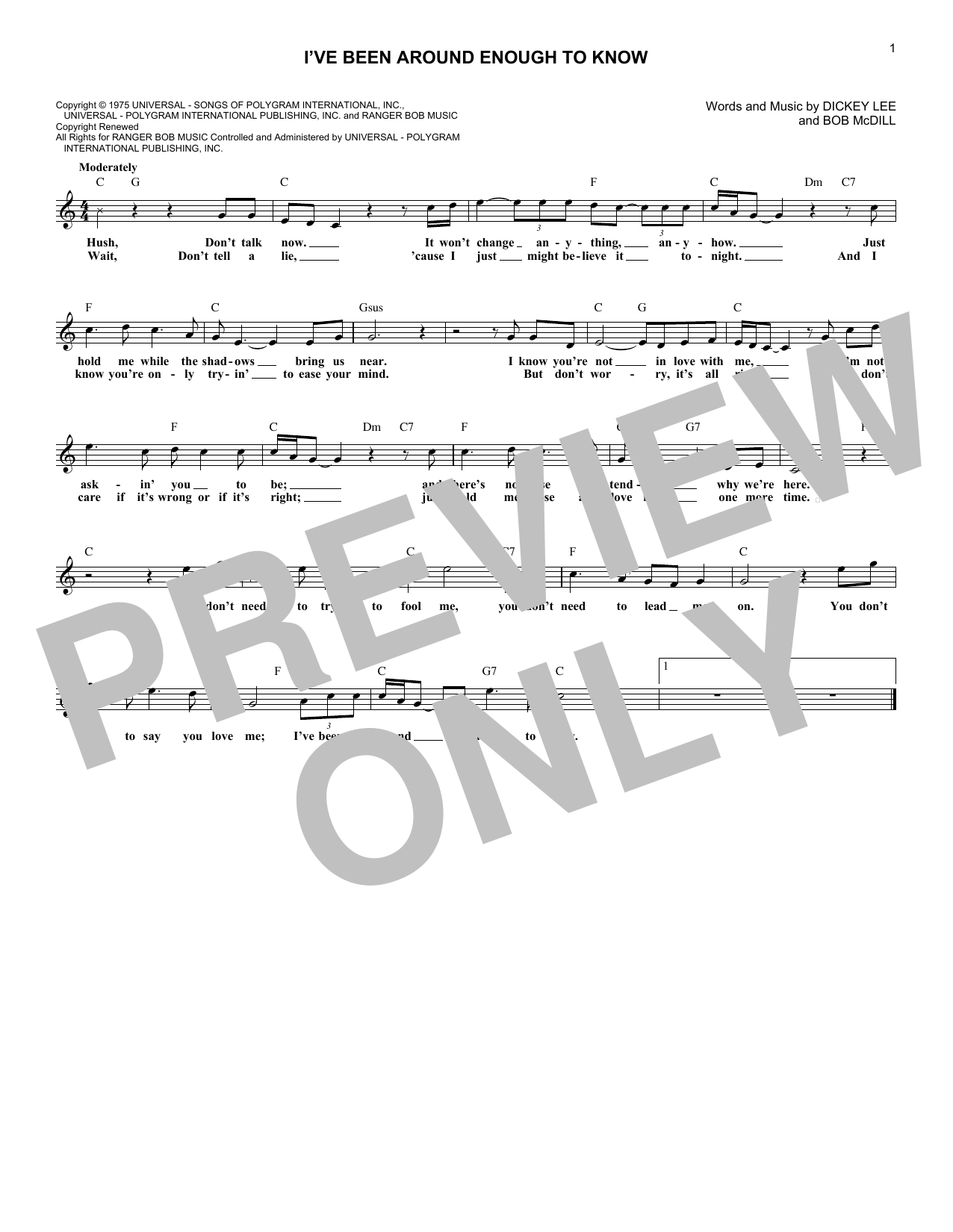 John Schneider I've Been Around Enough To Know Sheet Music