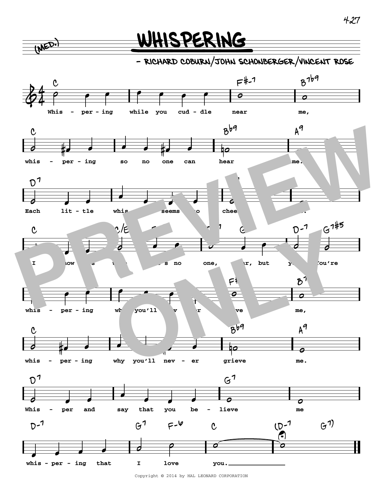 John Schonberger Whispering (High Voice) Sheet Music