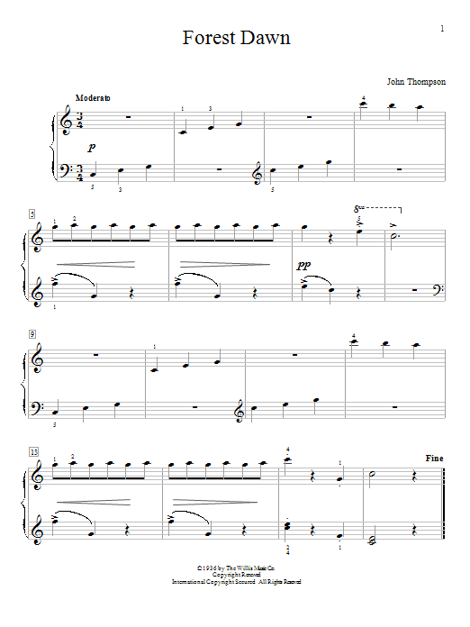 John Thompson Forest Dawn Sheet Music