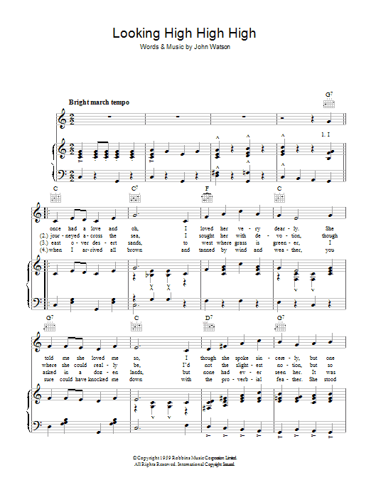 John Watson Looking High High High Sheet Music