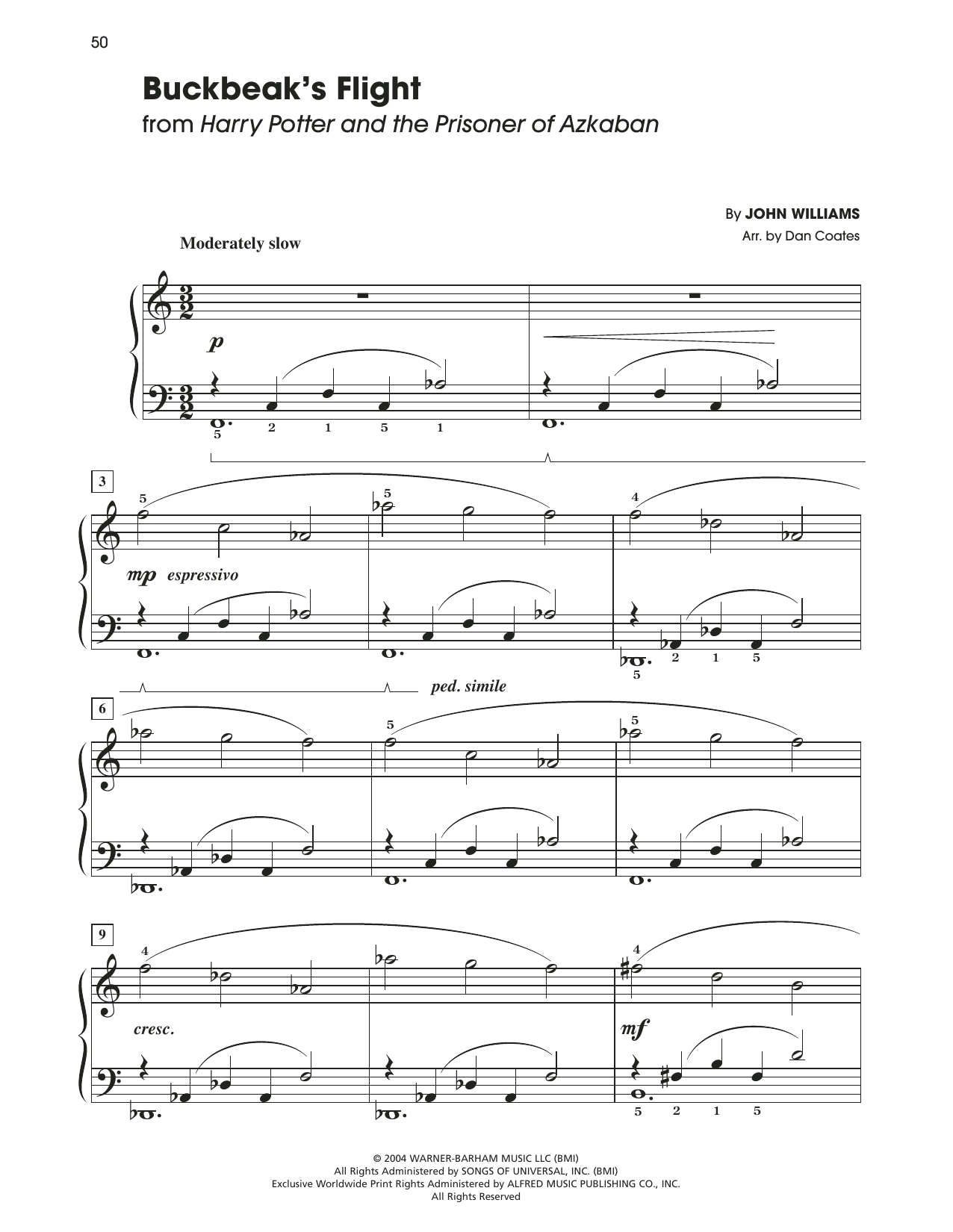 John Williams Buckbeak's Flight (from Harry Potter) (arr. Dan Coates) Sheet Music