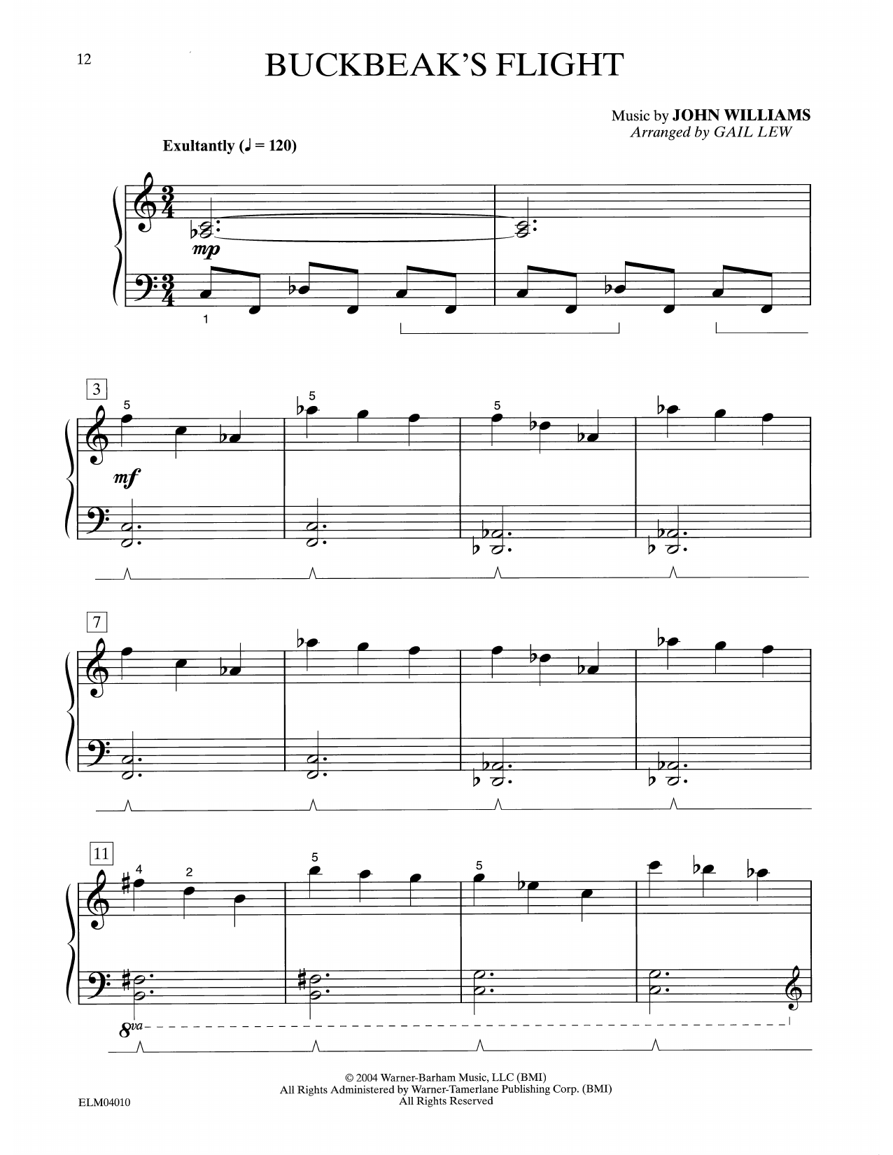 John Williams Buckbeak's Flight (from Harry Potter) (arr. Gail Lew) Sheet Music