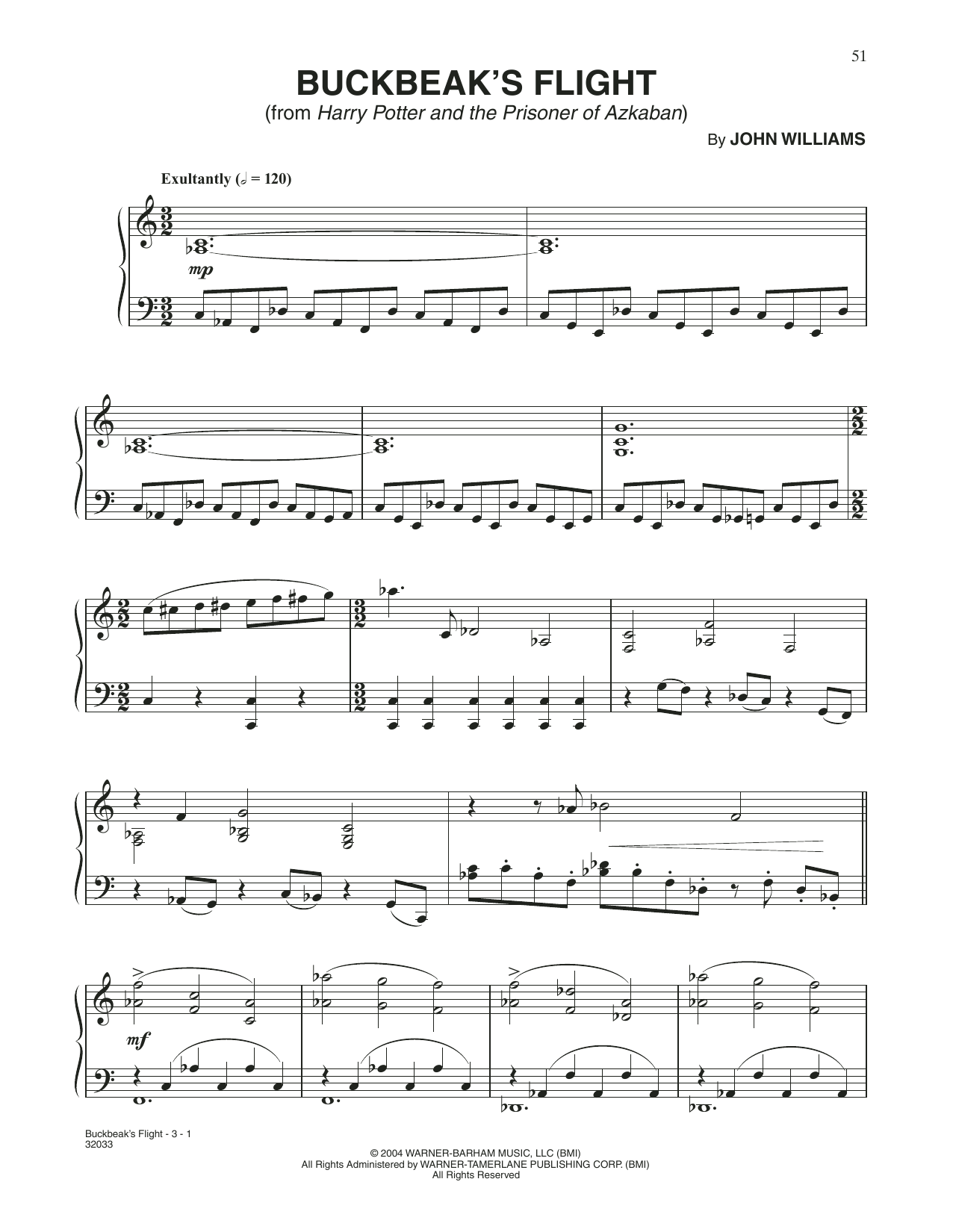 John Williams Buckbeak's Flight (from Harry Potter) Sheet Music