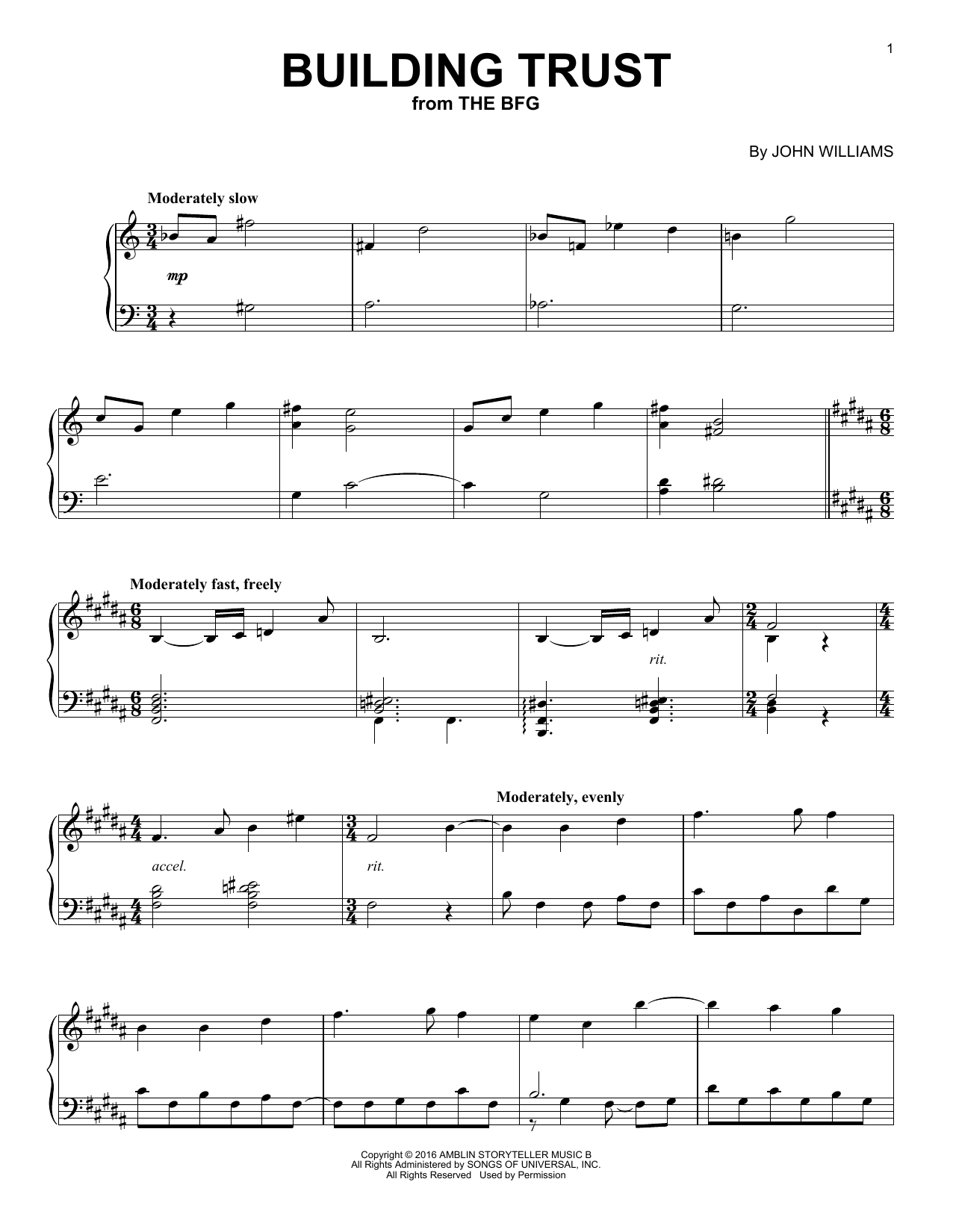 John Williams Building Trust Sheet Music