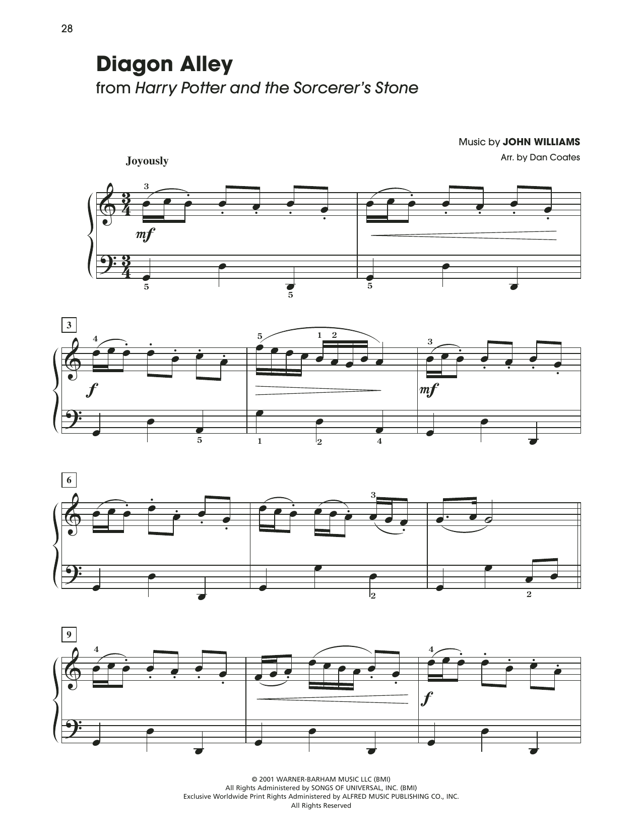John Williams Diagon Alley (from Harry Potter) (arr. Dan Coates) Sheet Music