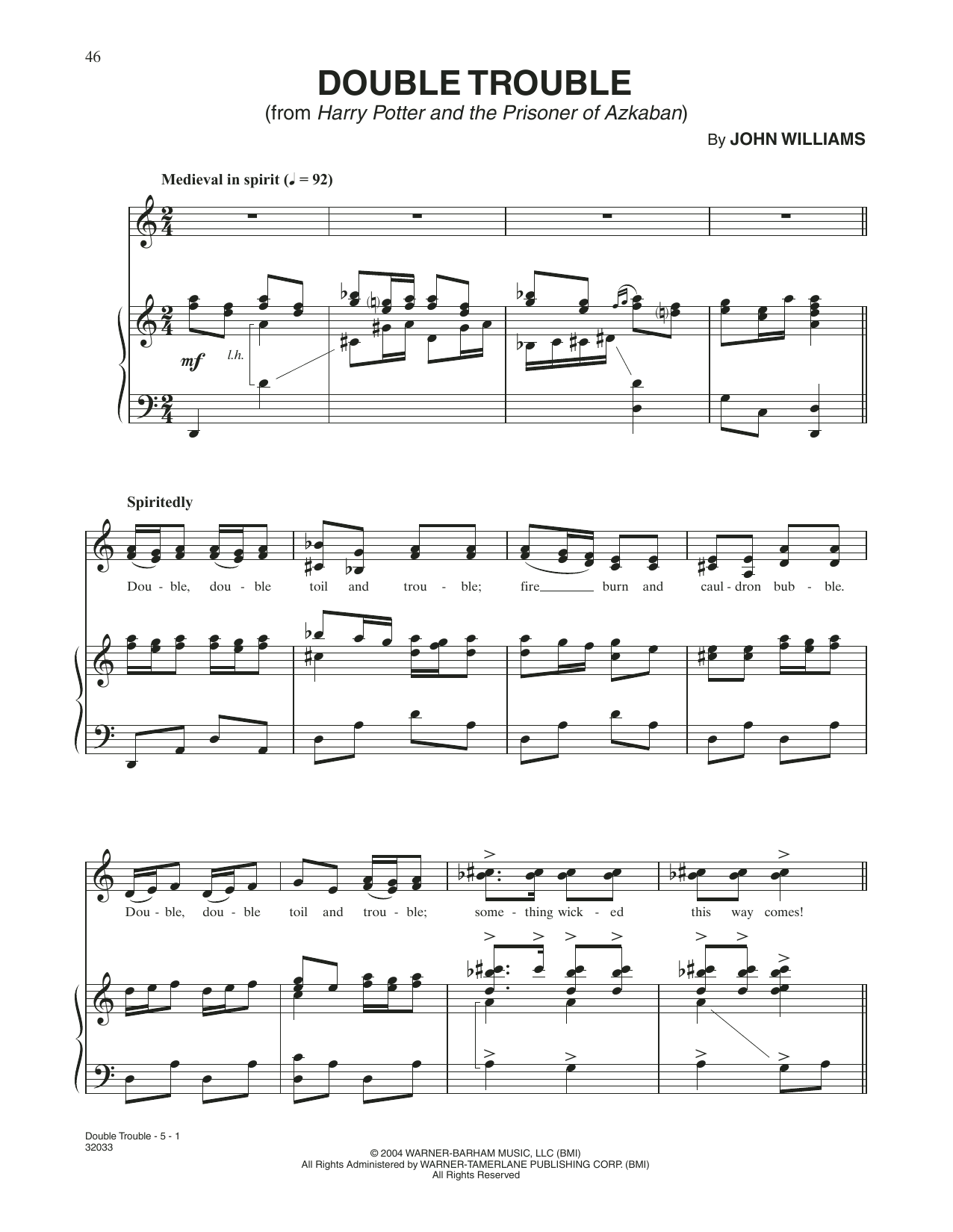 John Williams Double Trouble (from Harry Potter) Sheet Music