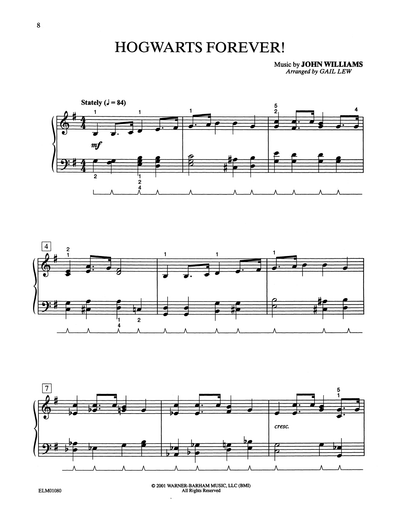 John Williams Hogwarts Forever (from Harry Potter) (arr. Gail Lew) Sheet Music
