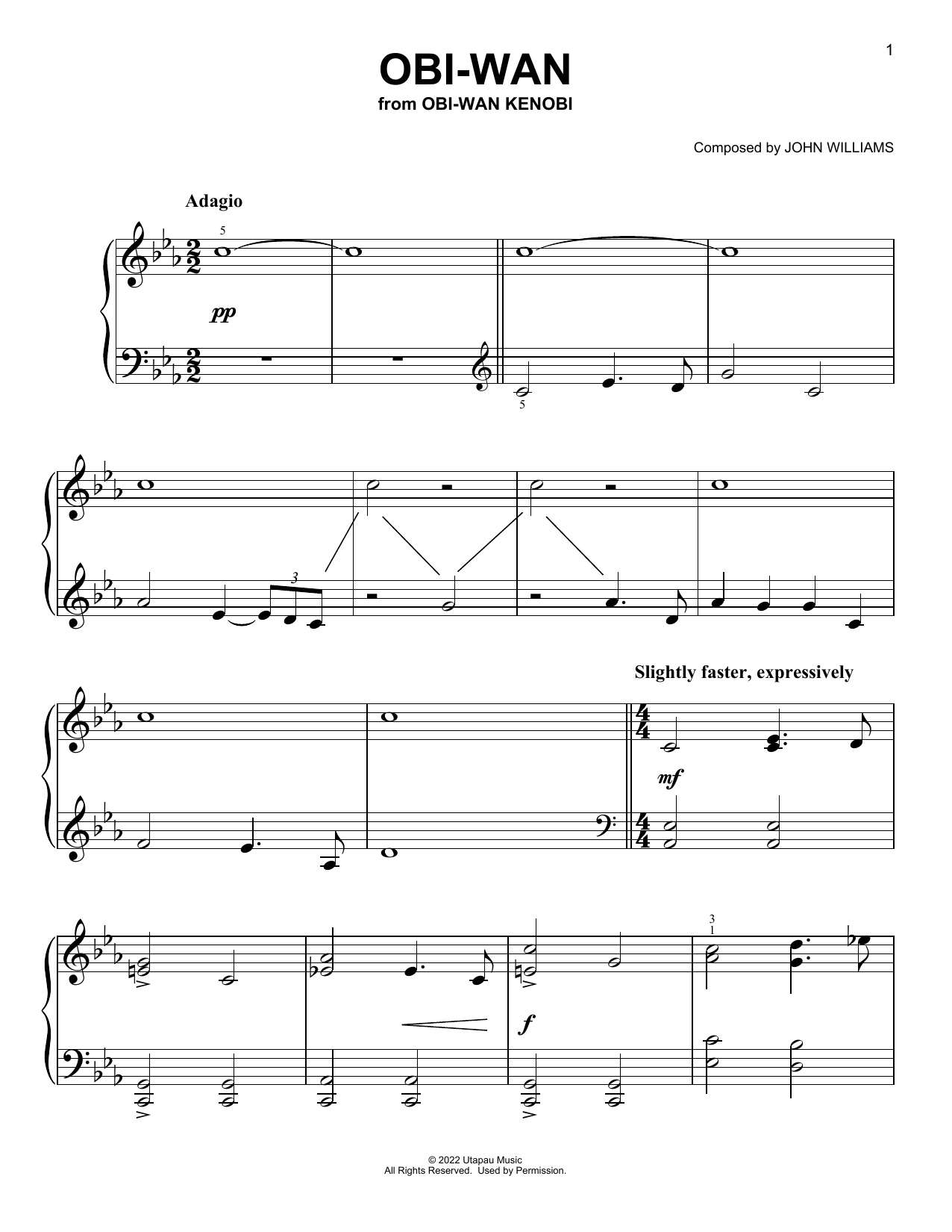 John Williams Obi-Wan (from Obi-Wan Kenobi) Sheet Music