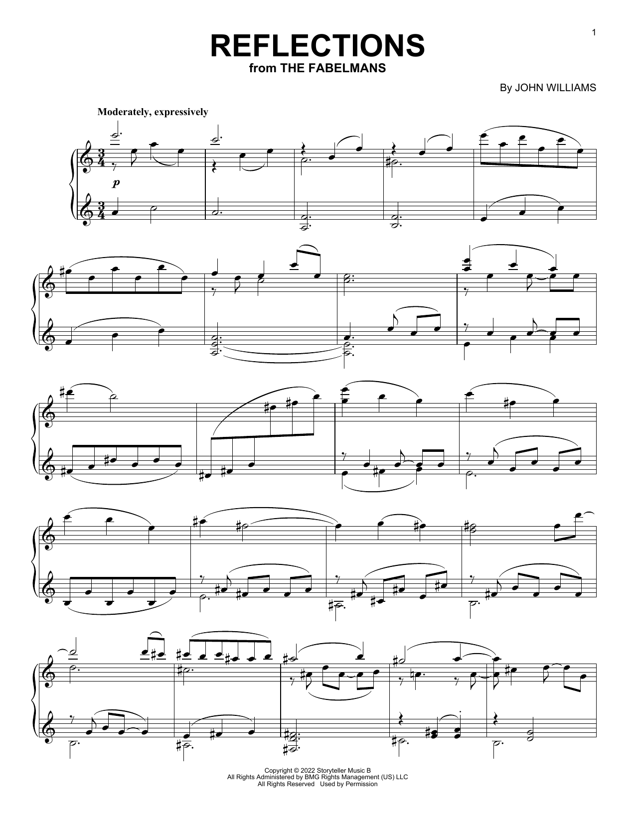 John Williams Reflections (from The Fabelmans) Sheet Music