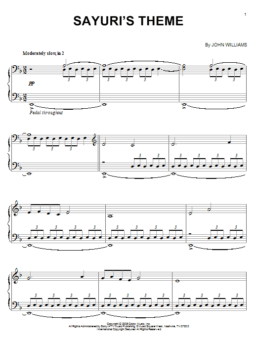 John Williams Sayuri's Theme Sheet Music