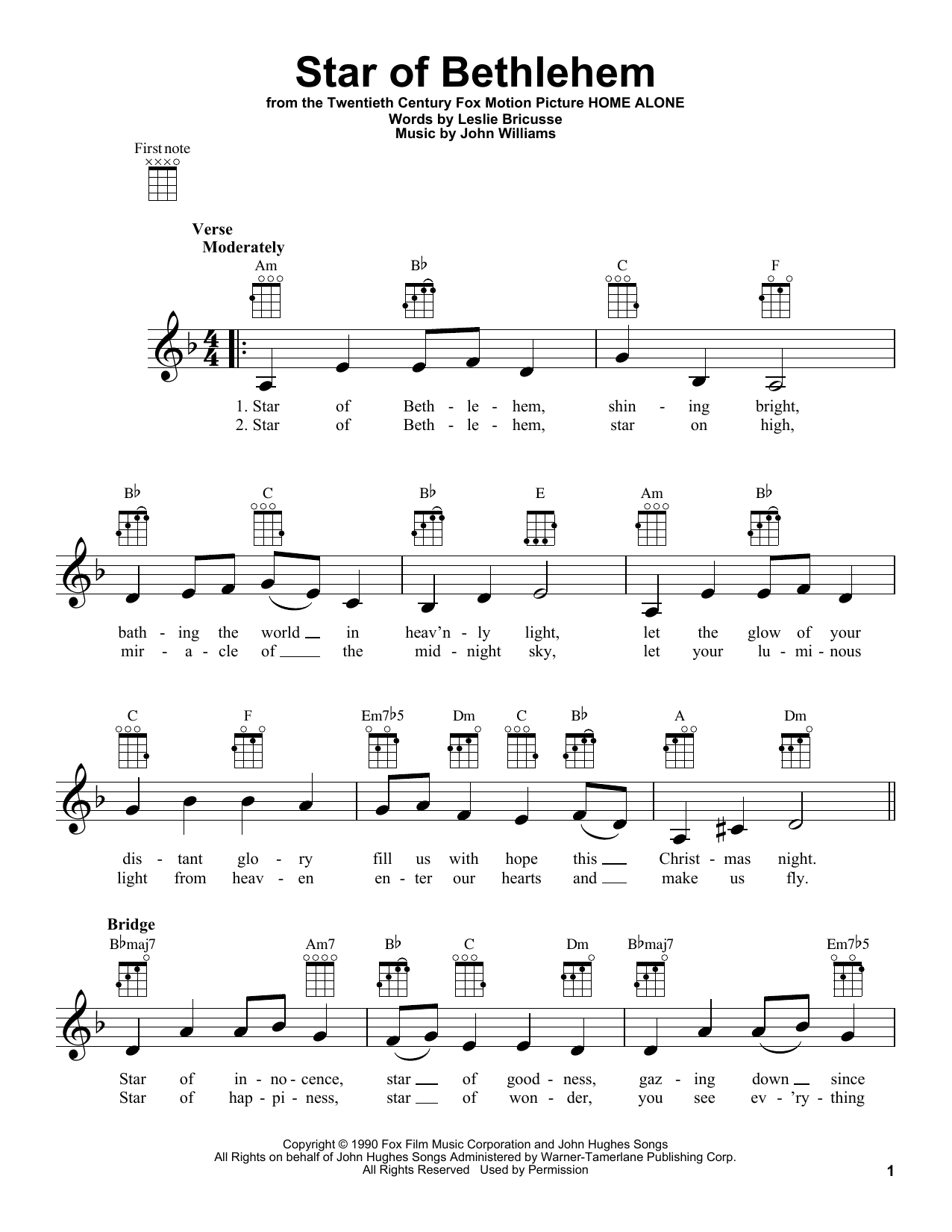 John Williams Star Of Bethlehem Sheet Music