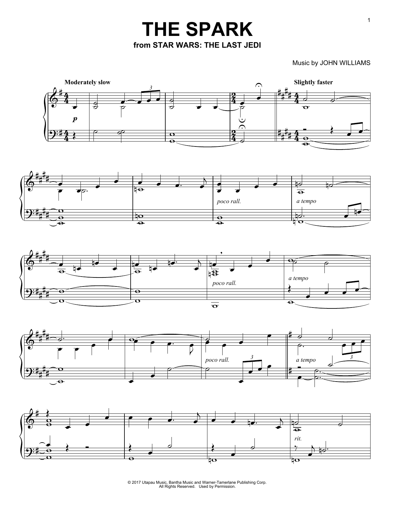 John Williams The Spark Sheet Music