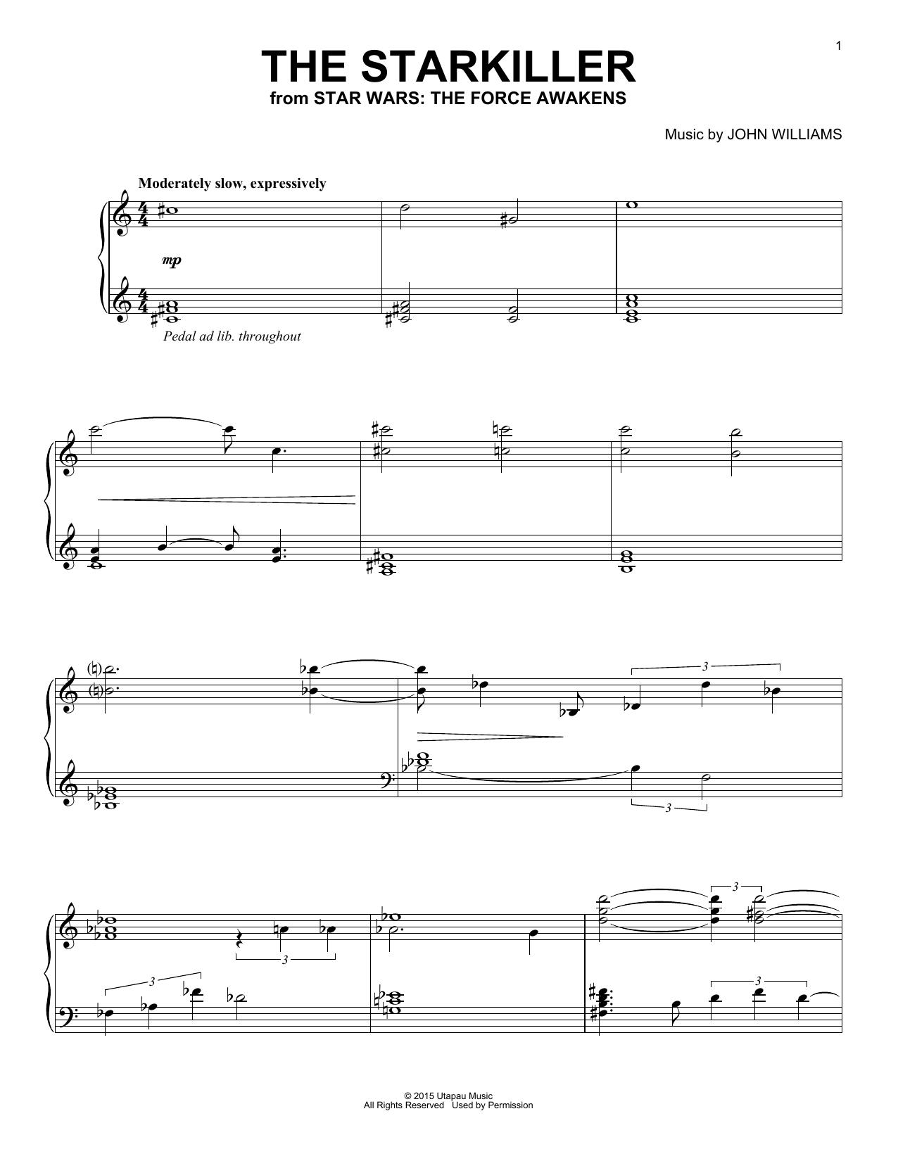 John Williams The Starkiller Sheet Music