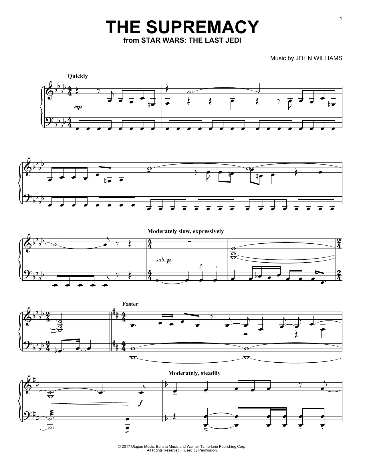 John Williams The Supremacy Sheet Music