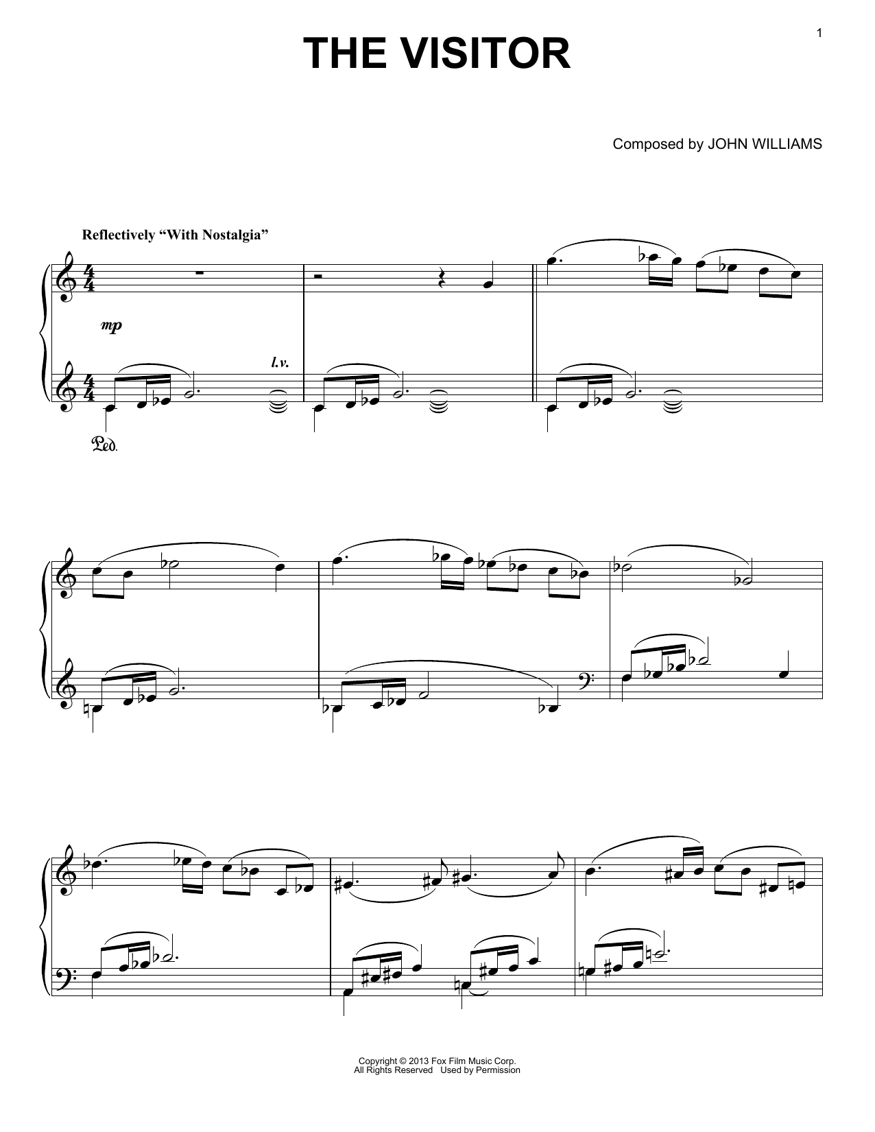 John Williams The Visitor Sheet Music