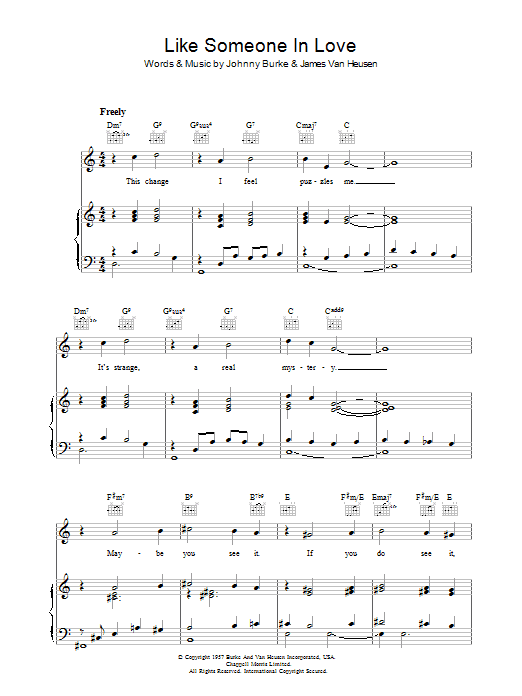 Johnny Burke Like Someone In Love Sheet Music