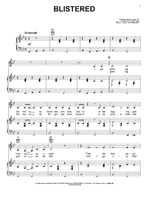 Johnny Cash Blistered Sheet Music