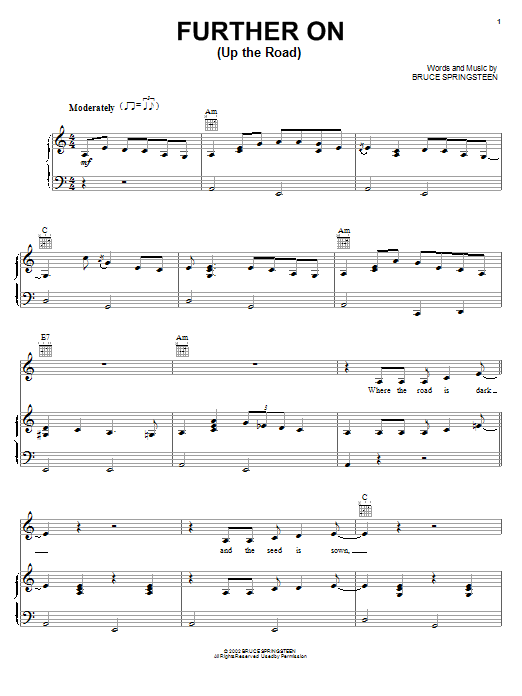 Johnny Cash Further On (Up The Road) Sheet Music