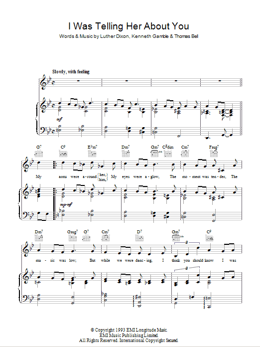 Johnny Mathis I Was Telling Her About You Sheet Music