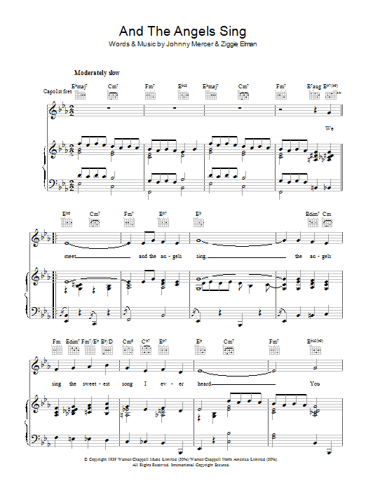 Johnny Mercer And The Angels Sing Sheet Music